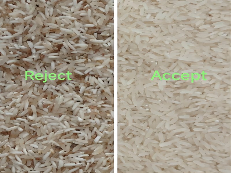 Clasificador por color de 7 canales de alta precisión para arroz