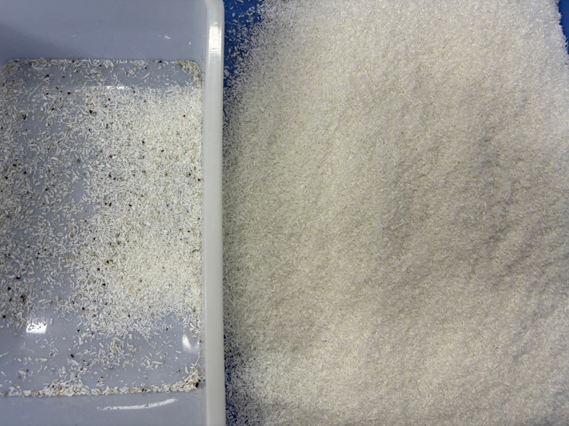 Máquina clasificadora de polvo de coco TOPSORT con servicio de control remoto